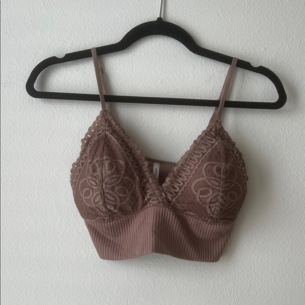 Anemone Lace Bralette in Chocolate Brown